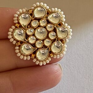 Elegant Gold and Silver Floral Ring